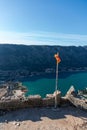 Coastal view on a sunny winter day on the Bay of Kotor, Montenegro