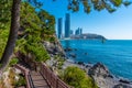 Coastal walk at Dongbaek park in Busan, Republic of Korea