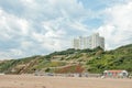 Coastal beach scenery along Bournemouth beach in Dorset. Royalty Free Stock Photo