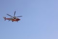 Coastguard Helicopter with blue sky, UK