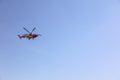 Coastguard Helicopter with blue sky, UK
