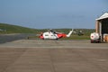 Rescue helicopter at airport Royalty Free Stock Photo