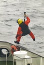 Coastguard rescue team in action. Scotland. UK Royalty Free Stock Photo