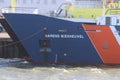 Coastguard ship Barend Biesheuvel of the inspection for fish catching ships in the Netherlands in the Scheveningen harbor