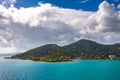 Coastline along a Road Town in Tortola. Caribbean sea Royalty Free Stock Photo