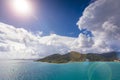 Coastline along a Road Town in Tortola. Caribbean sea Royalty Free Stock Photo