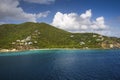 Coastline along a Road Town in Tortola. Caribbean sea Royalty Free Stock Photo