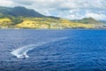 Coastline along a Saint Kitts and Nevis island at Caribbean Royalty Free Stock Photo