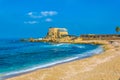 Coastline of ancient Caesarea in Israel Royalty Free Stock Photo