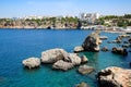 The coastline of Antalya, the landscape of city of Antalya is a view of the coast and the sea