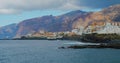 Coastline of Atlantic Ocean, town Puerto de Santiago, Los Gigantes cliffs,, Santiago del Teide, Tenerife, Canary Islands