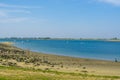 The coastline of bergse diepsluis, popular beach in tholen, Zeeland, oesterdam, the Netherlands, 22 april, 2019