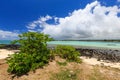 Coastline of Blue Bay Beach, Mauritius Island , indian ocean Royalty Free Stock Photo