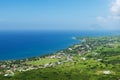 Coastline from Brimstone hill fortress, tropical island St. Kitt Royalty Free Stock Photo