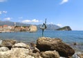 Coastline of Budva Old Town under the Sunny Blue Sky