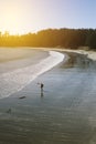 Coastline of California on a Sunny Day - Ocean - Sand - People - Sunlight