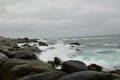 Coastline of Chile Rough sea stormy Hurrikane Taifun zyklon Royalty Free Stock Photo