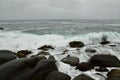 Coastline of Chile Rough sea stormy Hurrikane Taifun zyklon Royalty Free Stock Photo