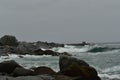 Coastline of Chile Rough sea stormy Hurrikane Taifun zyklon Royalty Free Stock Photo