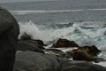 Coastline of Chile Rough sea stormy Hurrikane Taifun zyklon Royalty Free Stock Photo