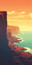 Coastline And Cliffs: A Pensive Stillness In 2d Game Art