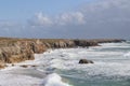 Coastline Cote Sauvage on the peninsula Quiberon, Brittany Royalty Free Stock Photo