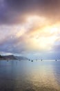 Coastline of False Bay at sunrise, Cape Town, South Africa