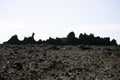 Coastline formed by volcanic activity in Ogi coast in Sado Island, Niigata prefecture, Japan. Royalty Free Stock Photo