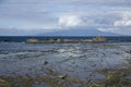 Coastline formed by volcanic activity in Ogi coast in Sado Island, Niigata prefecture, Japan. Royalty Free Stock Photo