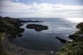 Coastline formed by volcanic activity in Ogi coast in Sado Island, Niigata prefecture, Japan. Royalty Free Stock Photo