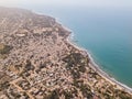 The coastline of Gambia from the air Royalty Free Stock Photo