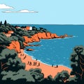 Coastline Illustration: A Fauvism Art Style By Jean Jullien