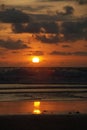 Coastline Indian ocean on sunset Royalty Free Stock Photo