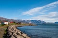 Coastline of island of Hrisey in Iceland