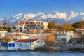 Coastline of Kato Galatas town on Crete Royalty Free Stock Photo