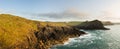 Coastline in late evening sun at Port Quin Royalty Free Stock Photo