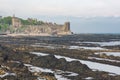 Coastline with ruin medieval castle at St Andrews, Scotland Royalty Free Stock Photo