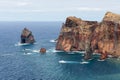 Coastline of Madeira with high cliffs along the Atlantic Ocean