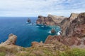 Coastline of Madeira with high cliffs along the Atlantic Ocean