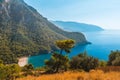 Coastline at Mediterranean sea near Fethiye Kabak Turkey