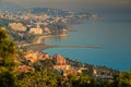 Coastline on the Mediterranean Sea on the Spanish coast to the evening sun Royalty Free Stock Photo