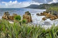 Coastline near Pancake Rocks, New Zealand Royalty Free Stock Photo