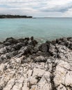 Coastline near Plat on the island Cres on a cloudy day in spring Royalty Free Stock Photo