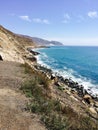 Coastline with ocean view and mountains at Malibu California USA
