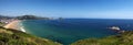 Coastline panoramic view from Zarautz to Guetaria Royalty Free Stock Photo