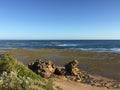 Coastline of Point Lonsdale, Australia during low tide