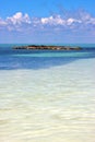 Coastline and rock the blue lagoon relax isla contoy mexico Royalty Free Stock Photo