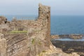 Coastline with ruin medieval castle at St Andrews, Scotland Royalty Free Stock Photo