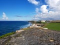 Coastline of San Juan, Puerto Rico and the ancient El Morro Cast