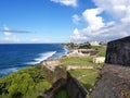 Coastline of San Juan, Puerto Rico and the ancient El Morro Cast